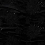 Embroidered chenille velvet - CROWN JEWELS - 004 - Black