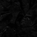 Embroidered chenille velvet - CROWN JEWELS - 004 - Black