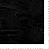 Embroidered chenille velvet - CROWN JEWELS - 004 - Black