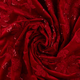 Velours chenille brodé - JOYAUX DE LA COURONNE - 005 - Rouge