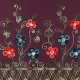 Tissu brodé pour manteau - WESTMINSTER - 005 - Mûre