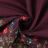 Tissu brodé pour manteau - WESTMINSTER - 005 - Mûre