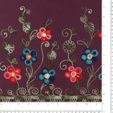 Tissu brodé pour manteau - WESTMINSTER - 005 - Mûre