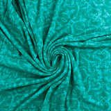Printed Rayon Knit - EMELISE - 014 - Turquoise