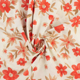 Cotton Poplin Print - PRINCESS CHARLOTTE - 003 - Tangerine
