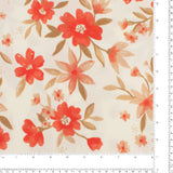 Cotton Poplin Print - PRINCESS CHARLOTTE - 003 - Tangerine