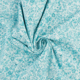Cotton Poplin Print - PRINCESS CHARLOTTE - 004 - Aqua