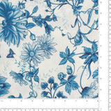 Popeline de Coton Imprimé - PRINCESSE CHARLOTTE - 008 - Bleu