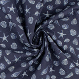 Cotton Poplin Print -MANSFIELD - 005 - Navy