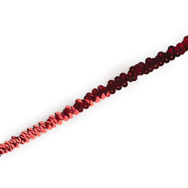 Single Row Stretch Sequins - Red