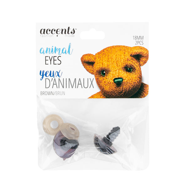 Yeux pour animal 18mm - Brun