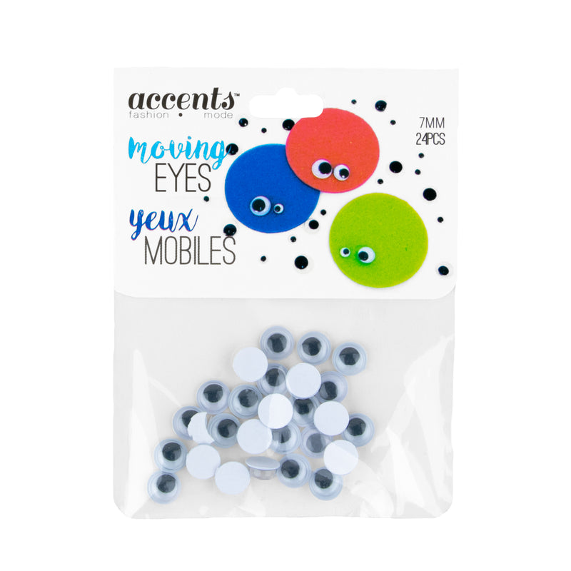 Moving Eyes - 7mm (24 pcs/pkg)