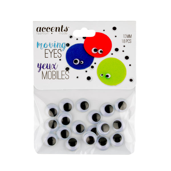 Moving Eyes - 10mm (18 pcs/pkg)