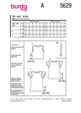 Burda Pattern - 5629 Misses' Tops
