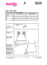 Burda Pattern - 5638 Misses' Top