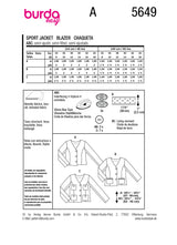 Burda Pattern - 5649 Misses' Jackets