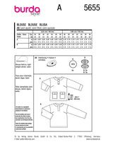 Burda Pattern - 5655 Misses' Blouses