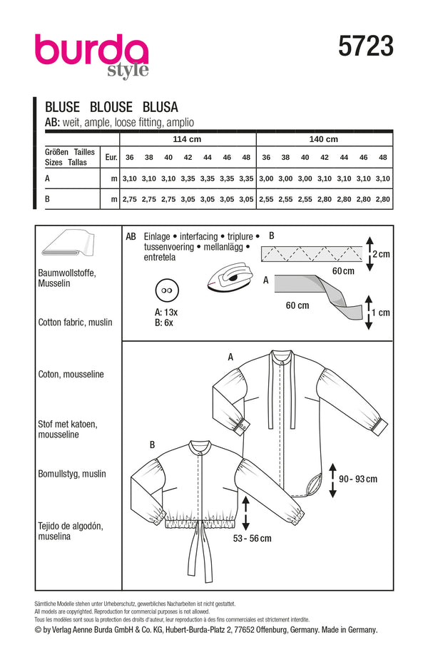 Burda 5723 - Blouse