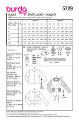 Burda 5729 - Blazer & Jacket