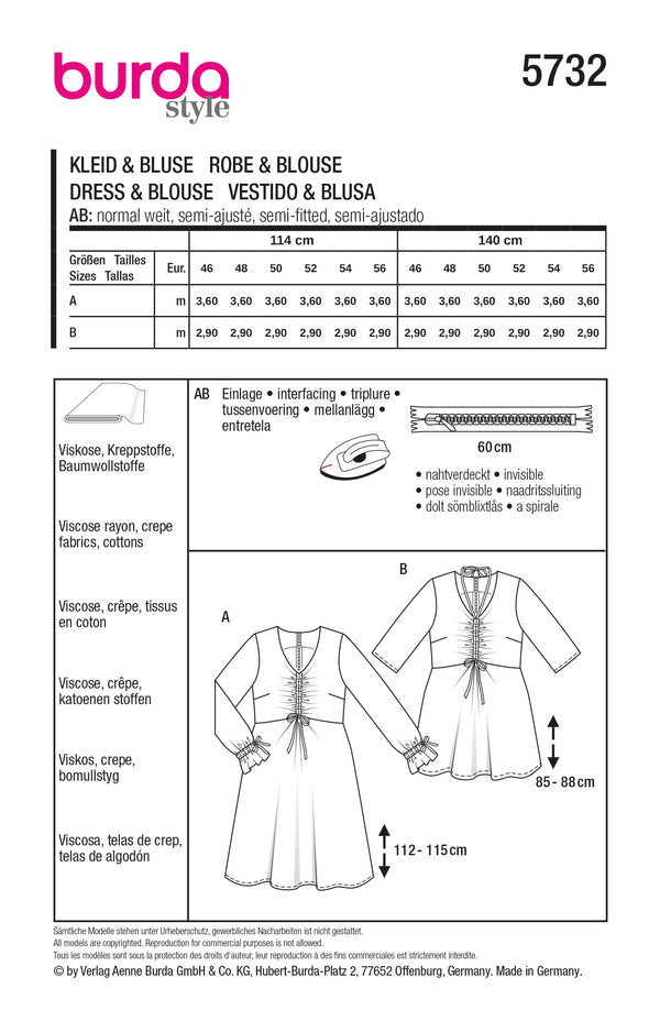 Burda 5732 - Dress & Blouse