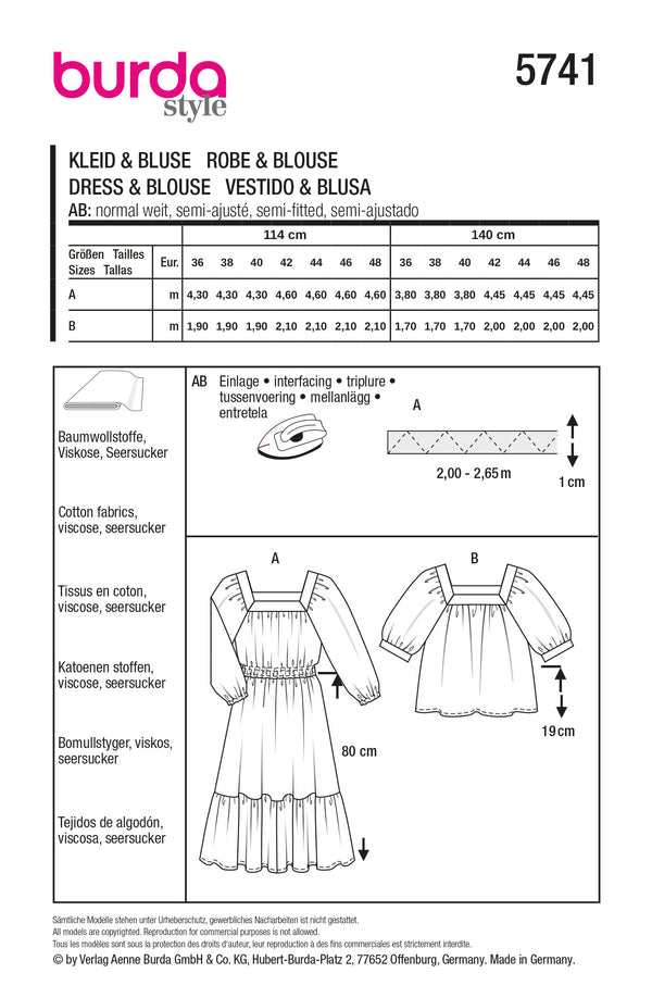 Burda 5741 - Blouse & Dress