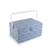 Grand panier à couture - Marguerite bleue