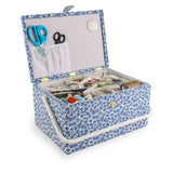 Grand panier à couture - Marguerite bleue