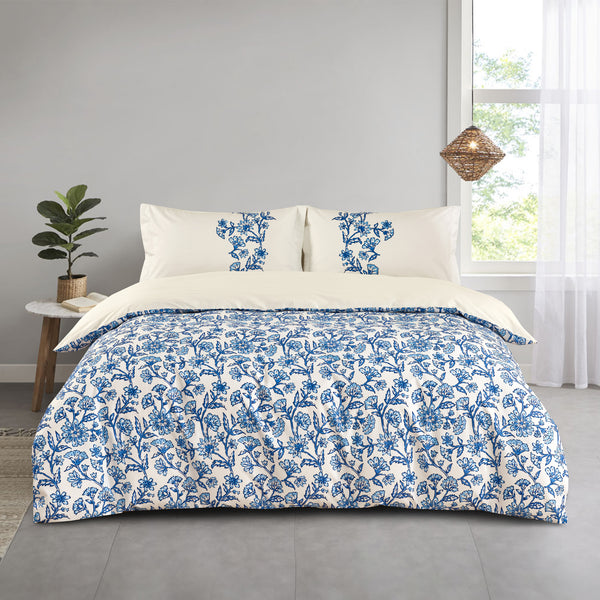 Montebello 3 pcs Comforter set - Ornamental Meadow - Blue