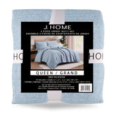 Johnson Home 3 pcs Quilt set - Jacquard - Blue