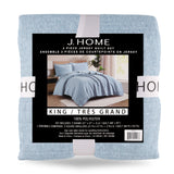Johnson Home 3 pcs Quilt set - Jacquard - Blue
