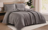 Johnson Home 3 pcs Quilt set - Jacquard - Grey