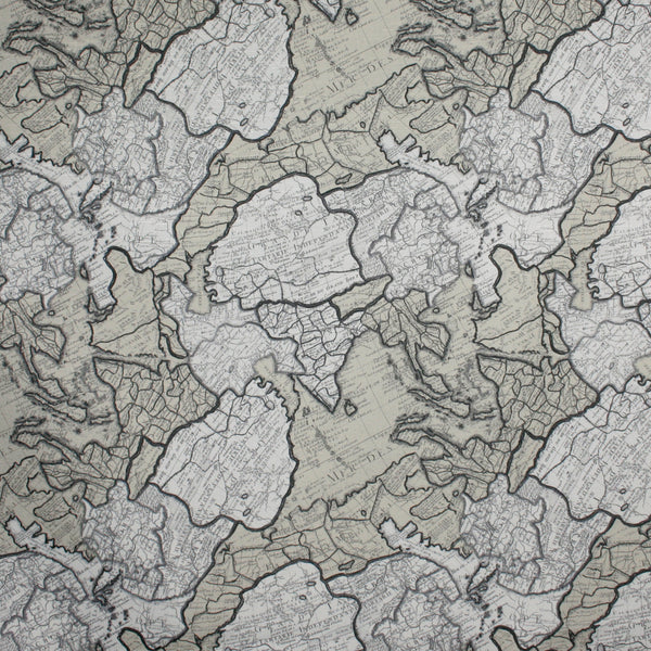Home Decor Fabric - ESSENTIALS - Maps - Beige