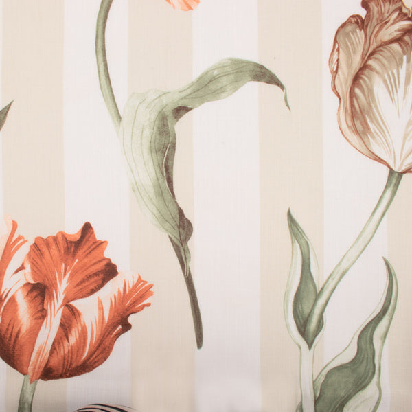 Tissu Decor Maison - BERLIN - Cassia Floral Rouille