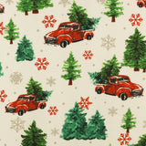Tissu à nappe imprimé - Utilitaire - Collection de Noel - 002 - Blanc