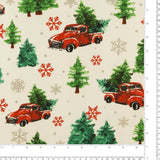 Tissu à nappe imprimé - Utilitaire - Collection de Noel - 002 - Blanc