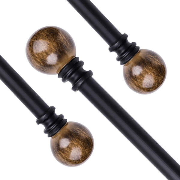 Marble Sphere - Metal rod set - Black & Bronze