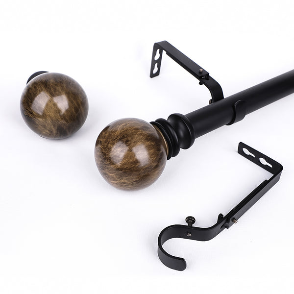 Marble Sphere - Metal rod set - Black & Bronze