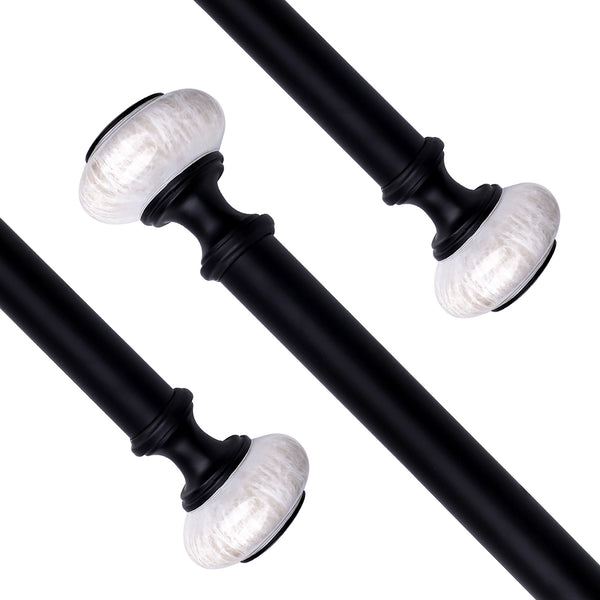 Marble Knob - Metal rod set - Black & White