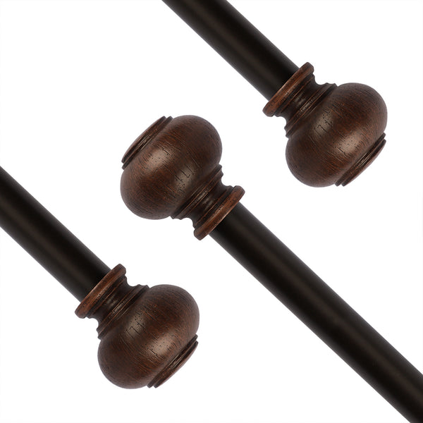 Doorknob - Metal rod set - Natural Wood