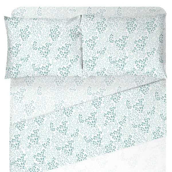 Ens. De Draps imprimés de microfibre- Leah - Aqua