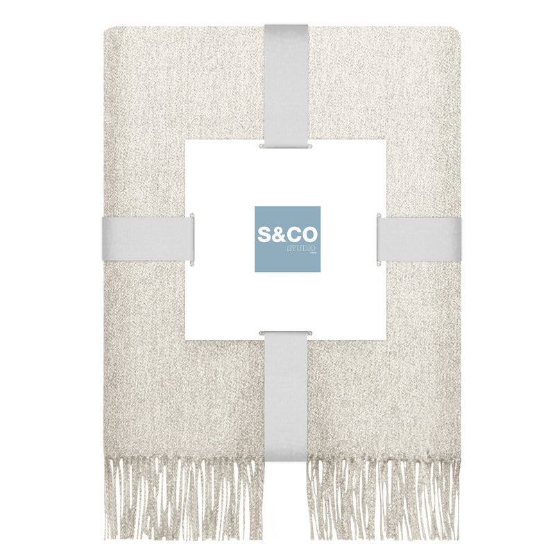 Decorative Throw - Faux Cashemire - Ivory - 50 x 60 inch (127 x 152 cm)