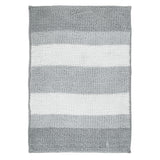 Chenille Bath Mat - Striped Grey - 20 x 31 in