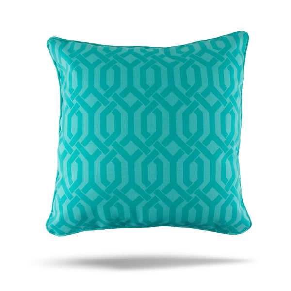 Decorative Outdoor Cushion Cover - Bombay - Monstera Trellis  - Teal - 20 x 20in