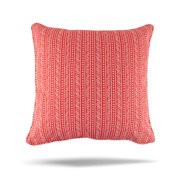 Decorative Outdoor Cushion Cover - Bombay - Naia - Red - 18 x 18in