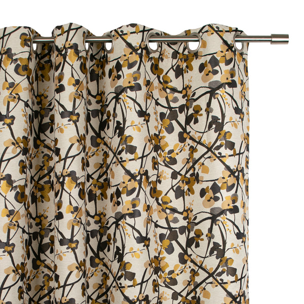 Grommets curtain panel - Kalini - Yellow - 52 x 96''