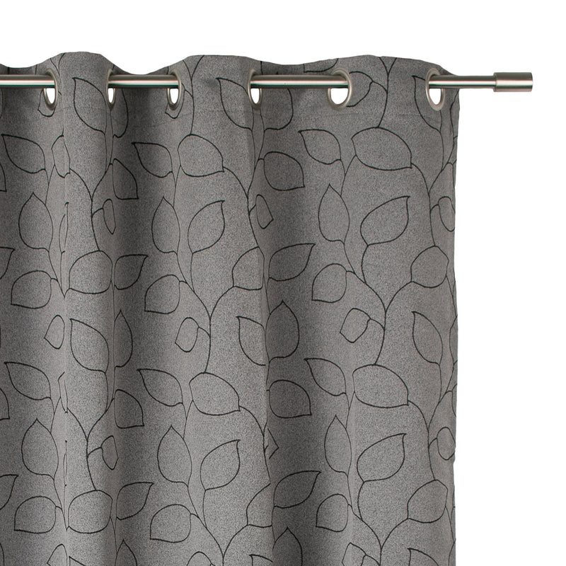 Grommets curtain panel - Aurelia - Black - 52 x 85''