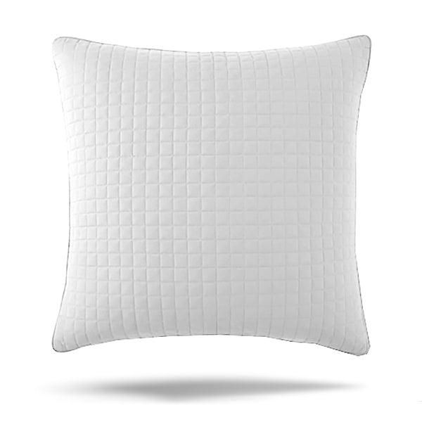 Decorative Cushion - Quilted - MILANO  - White - 18 x 18''