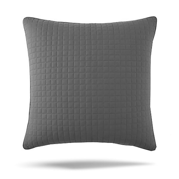 Decorative Cushion - Quilted - MILANO - Dark Grey - 18 x 18''