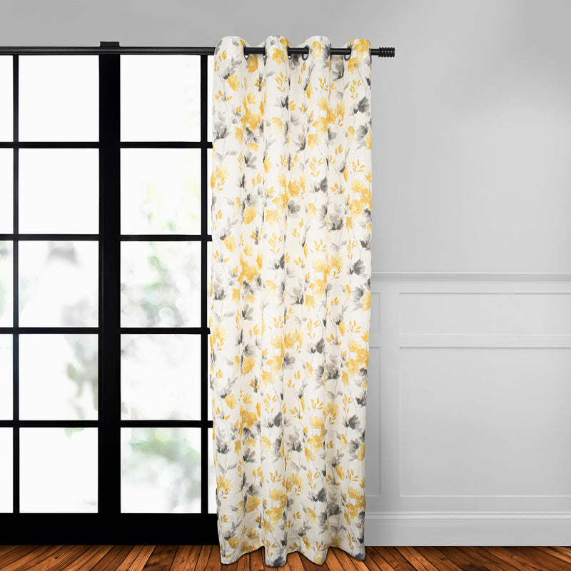 Grommet curtain panel - Malva - Yellow