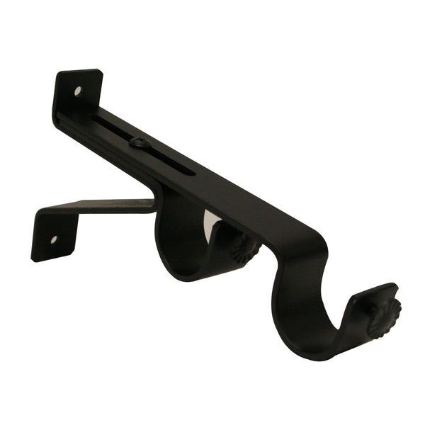 Metal extendible bracket for 28mm rod - Black - 7.5 - 8.75"